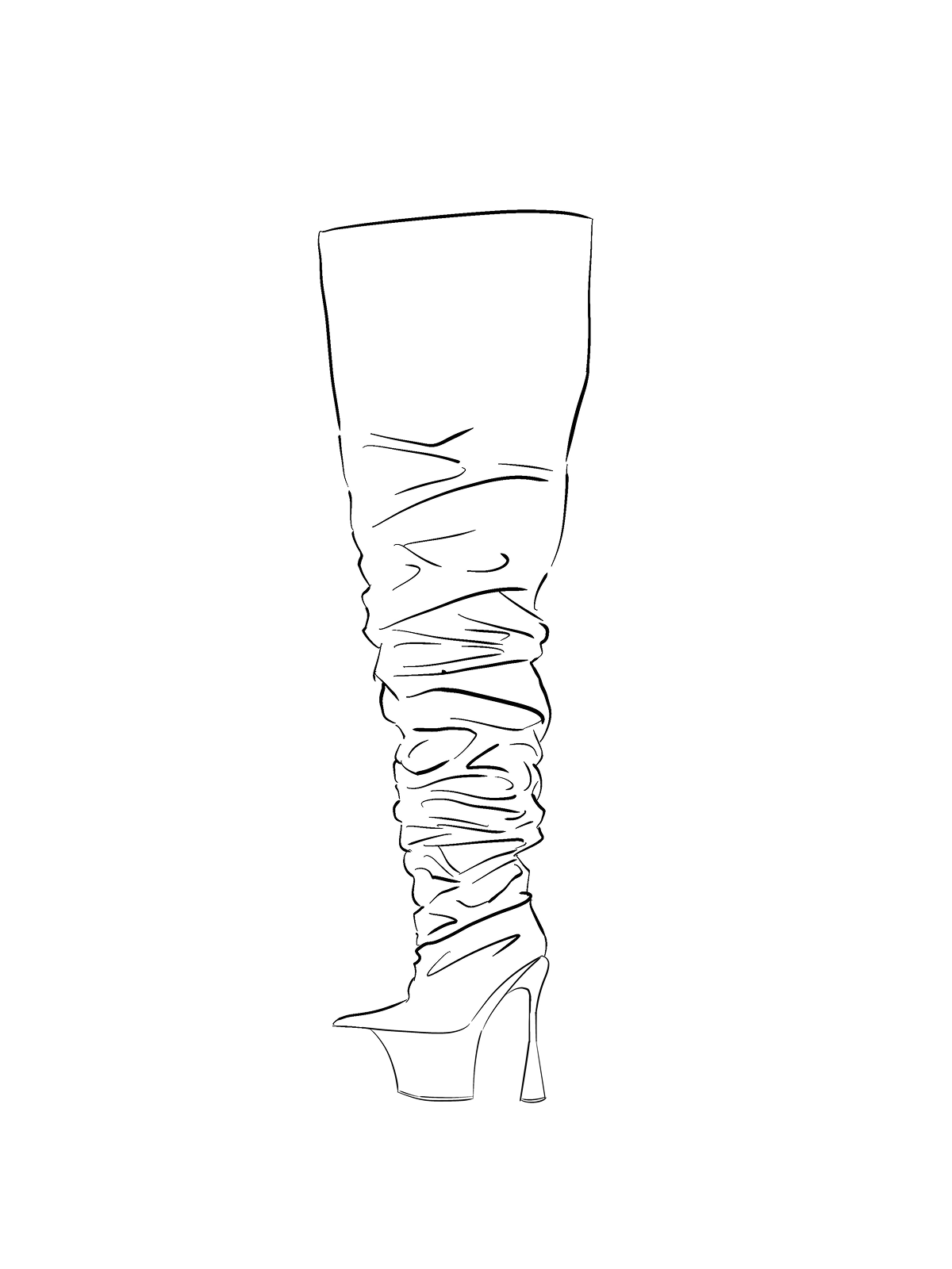 Ruched Opera Thigh-high